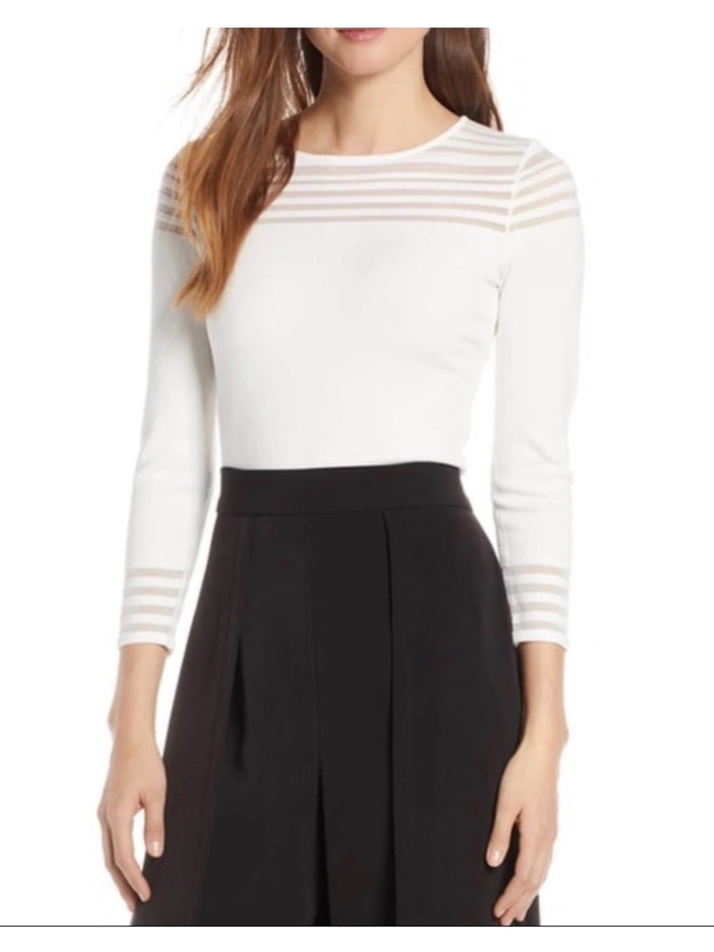 NEW Eliza J Mesh Insert Sweater Size xs